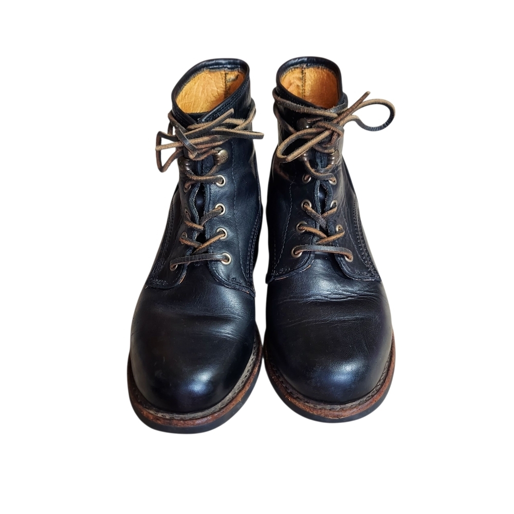 Vintage 70s Frye Women's Black Leather Lace-up Ankle Boots USA Goodyear Welt - Picture 2 of 16